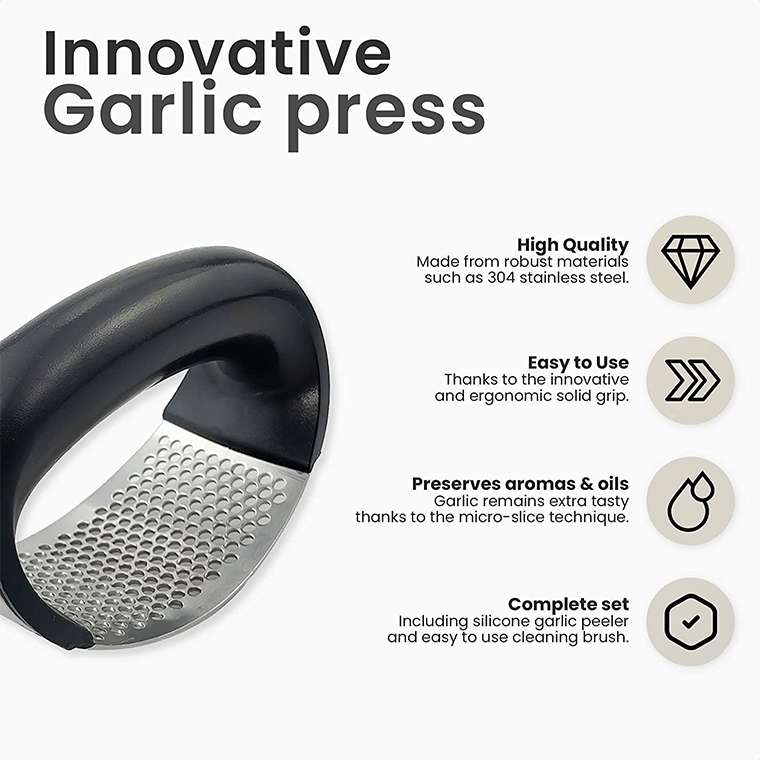 Garlic Press Stainless Steel - Image 2